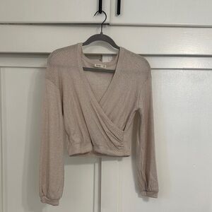 Sozy Beige Wrap Crop Top